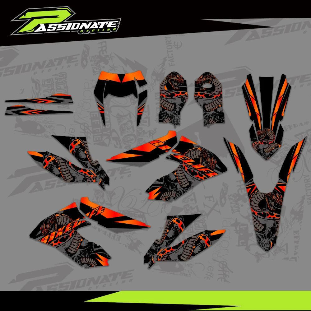 พื้นหลังกราฟิกDecalsชุดสติกเกอร์สําหรับKTM 12-17 18-21 FREERIDE 250 350 หมายเลขชื่อพื้นหลังที่กําหนดเอง