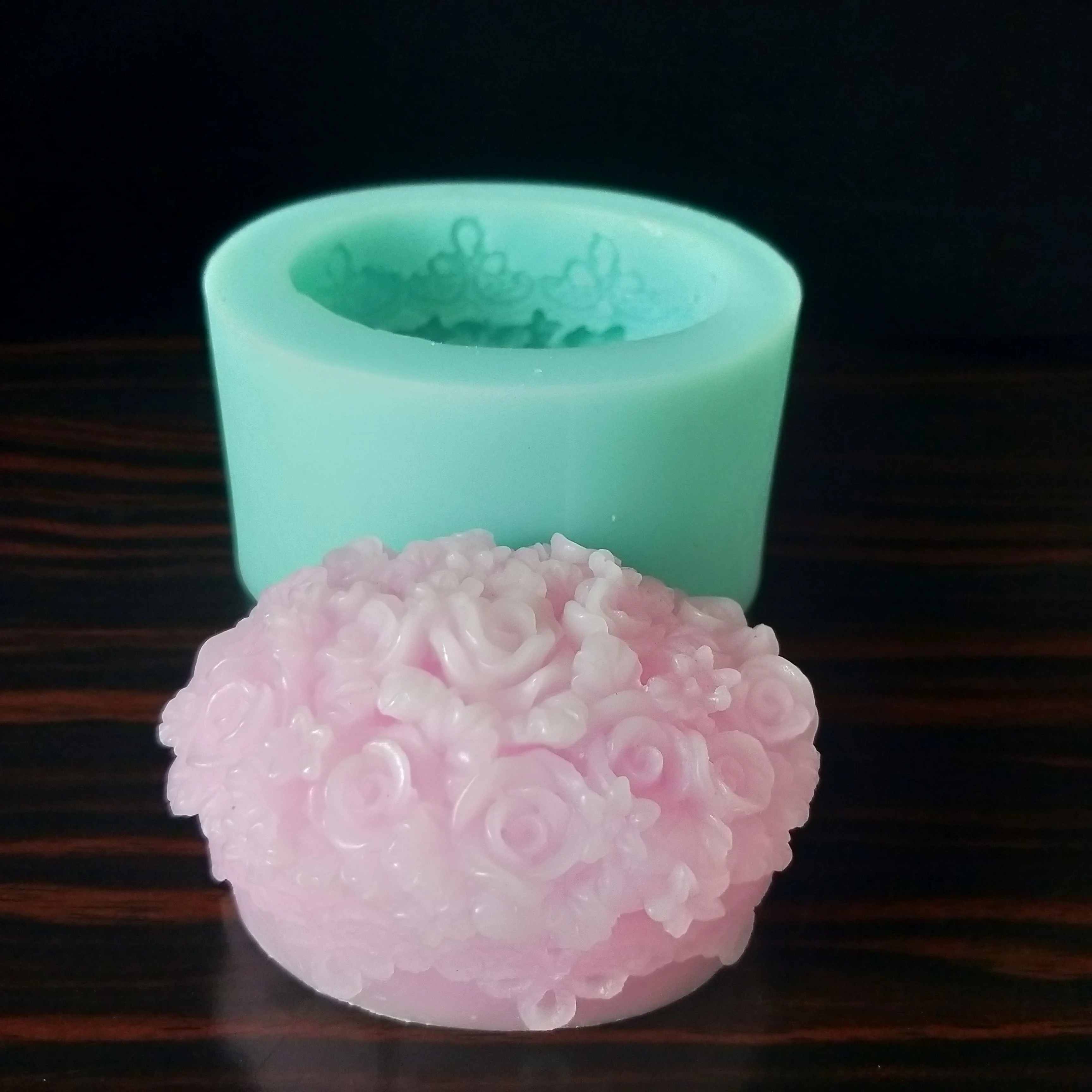 

Fondant Mould Lace Rose Ball Mold Silicone Rose Flower Soap Molds Gypsum Chocolate Candle Mold Clay Resin HC0168 PRZY Silicone