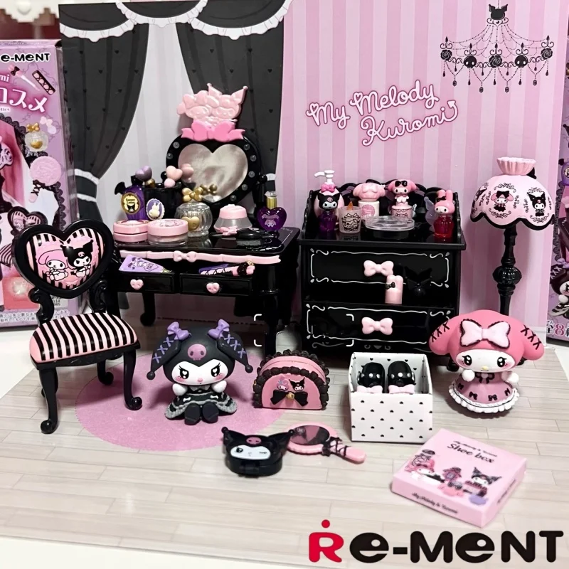 

Re-Ment Sanrio My Melody Kuromi Miniature Makeup Vanity Scene Set With Mini Cosmetic Accessories Collectible Doll For Collectors