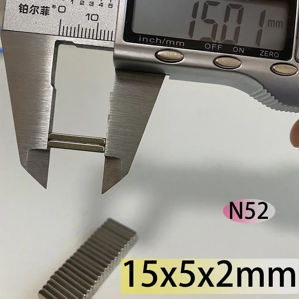 15x5x2 N52 Magnets 15*5*2 Refrigerator Magnet Rectangle  Bar Square Block  Magnetic neodymium Industrial Motor Customised