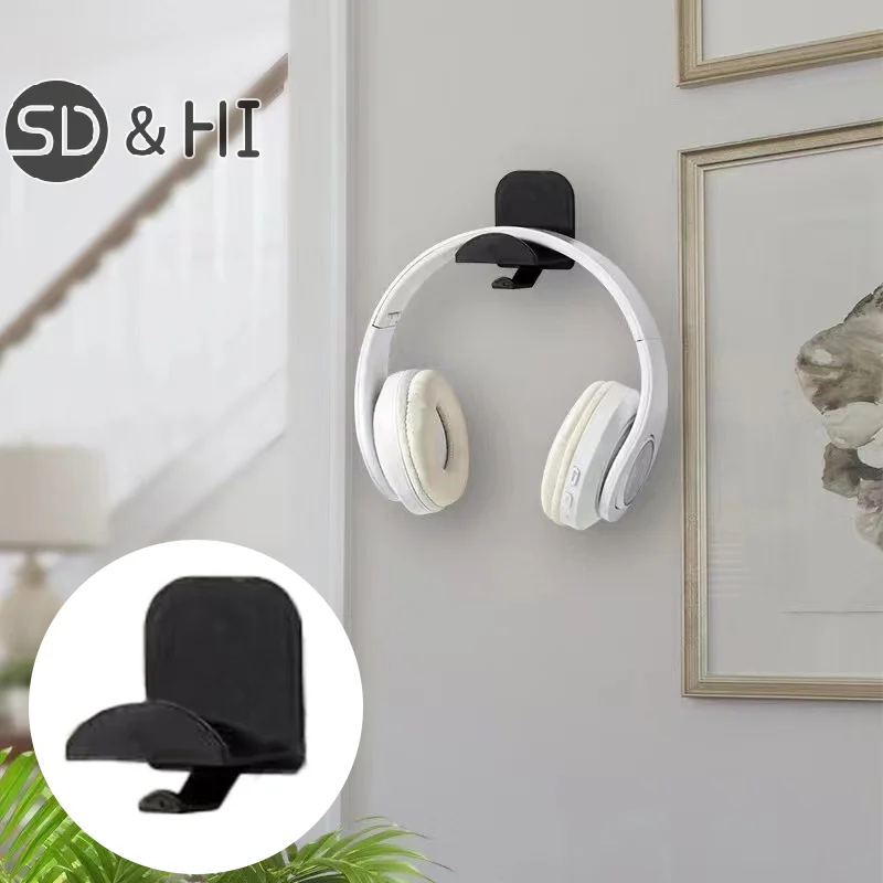 1PC Multifunction Wall-mounted Computer Headset Holder Without Punching Headphone Stand Storage Hook Desktop Display Rack