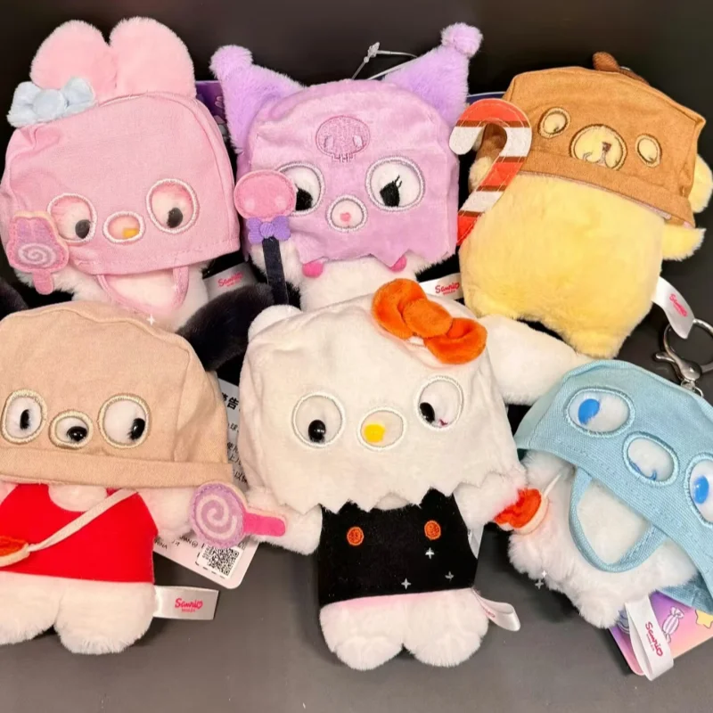 

Sanrio в маске призрак Hello Kitty Cinnamoroll Melody плюшевый брелок повязка на голову съемная сумка для девочек кулон кукла подарок на Хэллоуин