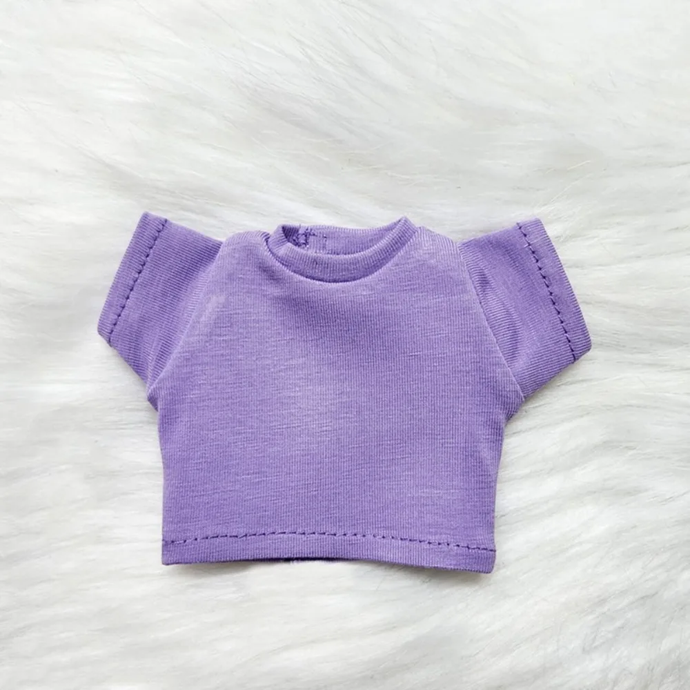 Multi-color Plain Basic Short Sleeve T-shirt Support For 20cm Zsiga Doll Fresh Casual Daily Inner Layering Doll Top Outfit