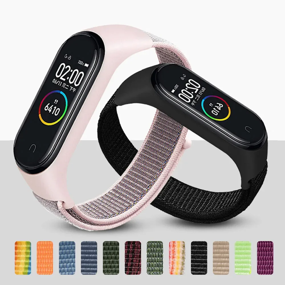 Nylon Loop Strap for Xiaomi Mi Band 8 Braided Adjustable Replacement Watch Band Sport Bracelet for Mi Band 8 7 6 5 4 3 Strap
