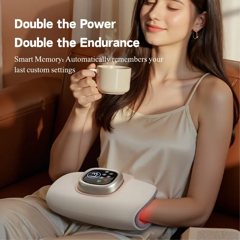 Hot Compress Hand Massager with 3-color Light Therapy, Soothing and Kneading Therapy for Palms, Meridian Device