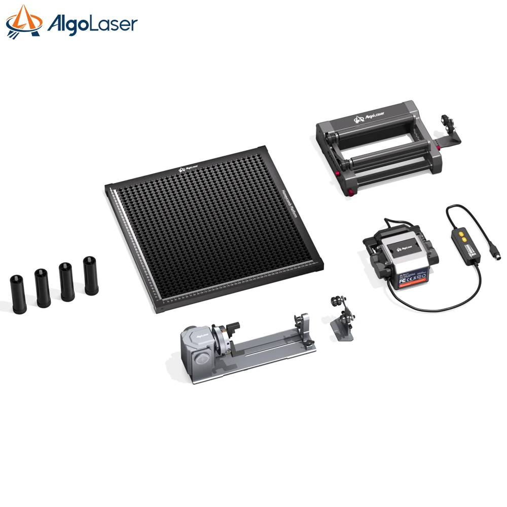 NEW AlgoLaser Accessories Laser Engraver Rotary Roller Rotary Chuck Air Pump Honeycomb Platform Upgrading Adds-on Spare Parts