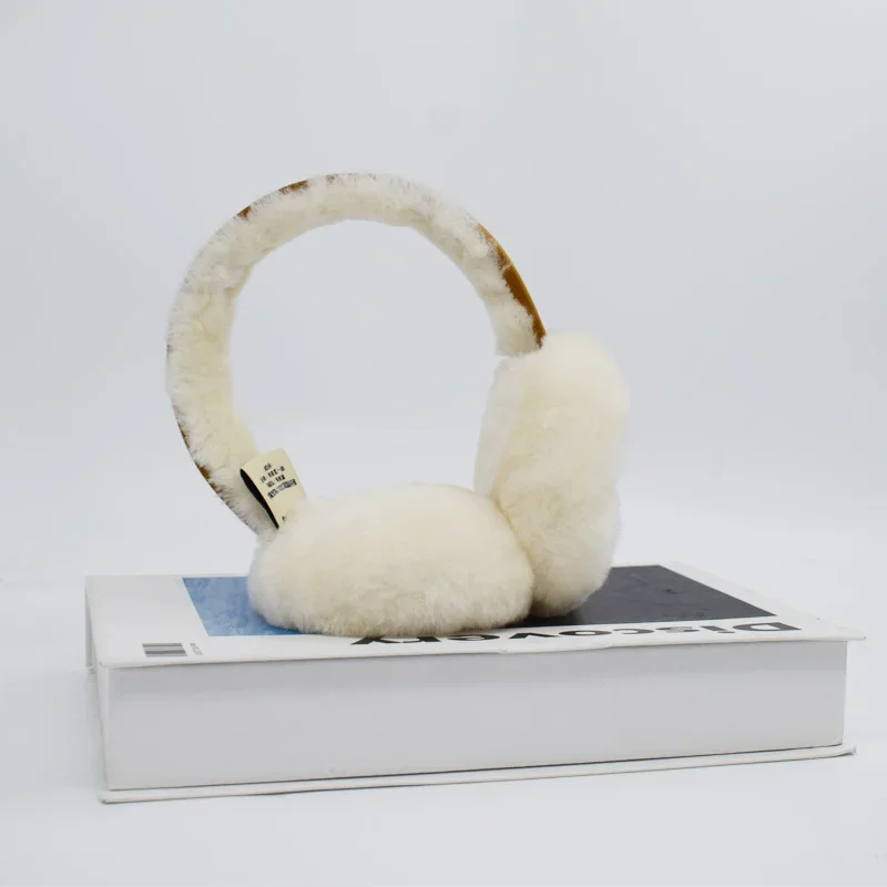 2022 Wool Ear Warmer Winter Sheepskin Ear Muffs for Women Men Soft Warm Solid Earflap Outdoor Cold Protection EarMuffs Ear Cover