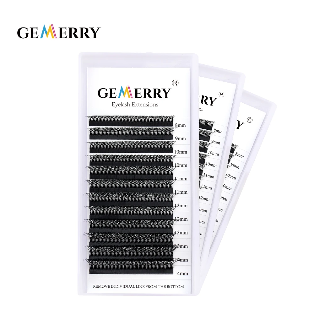 Gemerry 8D W Shape Lashes Extension Dense Premade Volume Fans Eyelash Double Tips 4D Natural Soft Professional Lashes Makeup