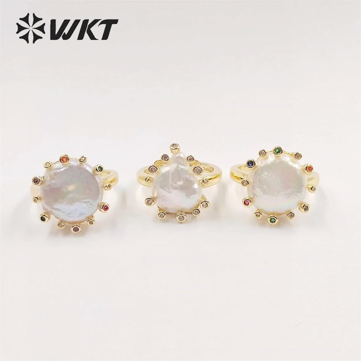 WT-MPR050  WKT 2022 Fashion Sale Women High Quality Ring Natural Pearl Round And Drop-Shaped New Design Accessories