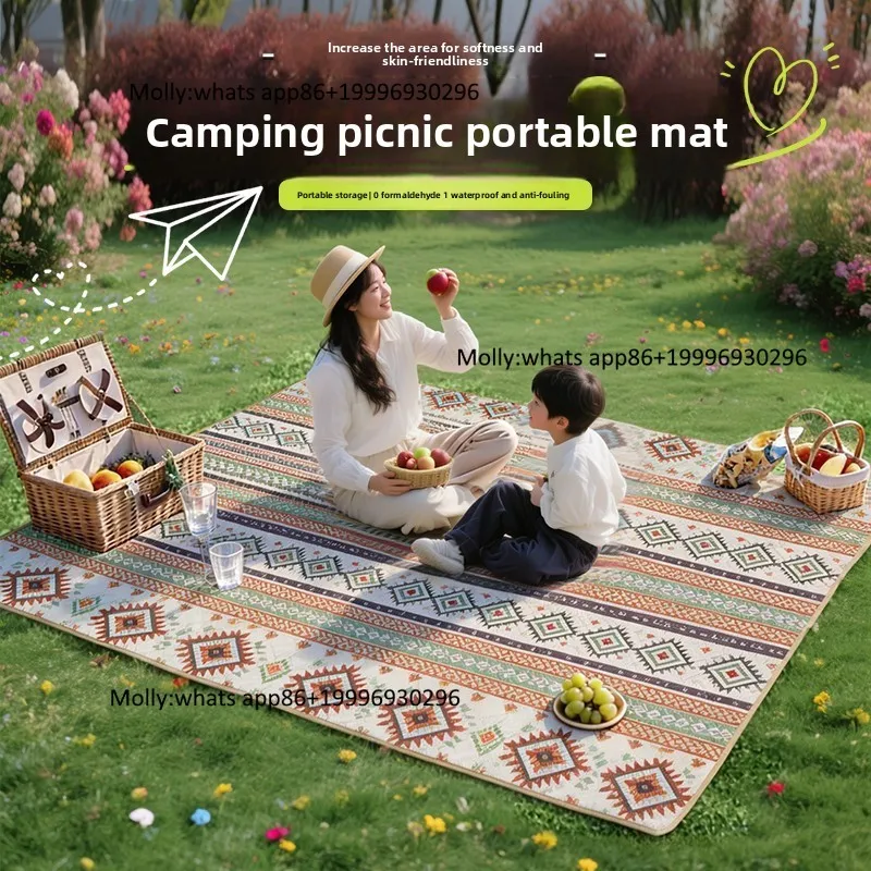 Thickened Waterproof Pastoral Rectangle Picnic Mat Summer Outdoor Camping Beach for Travel Leisure