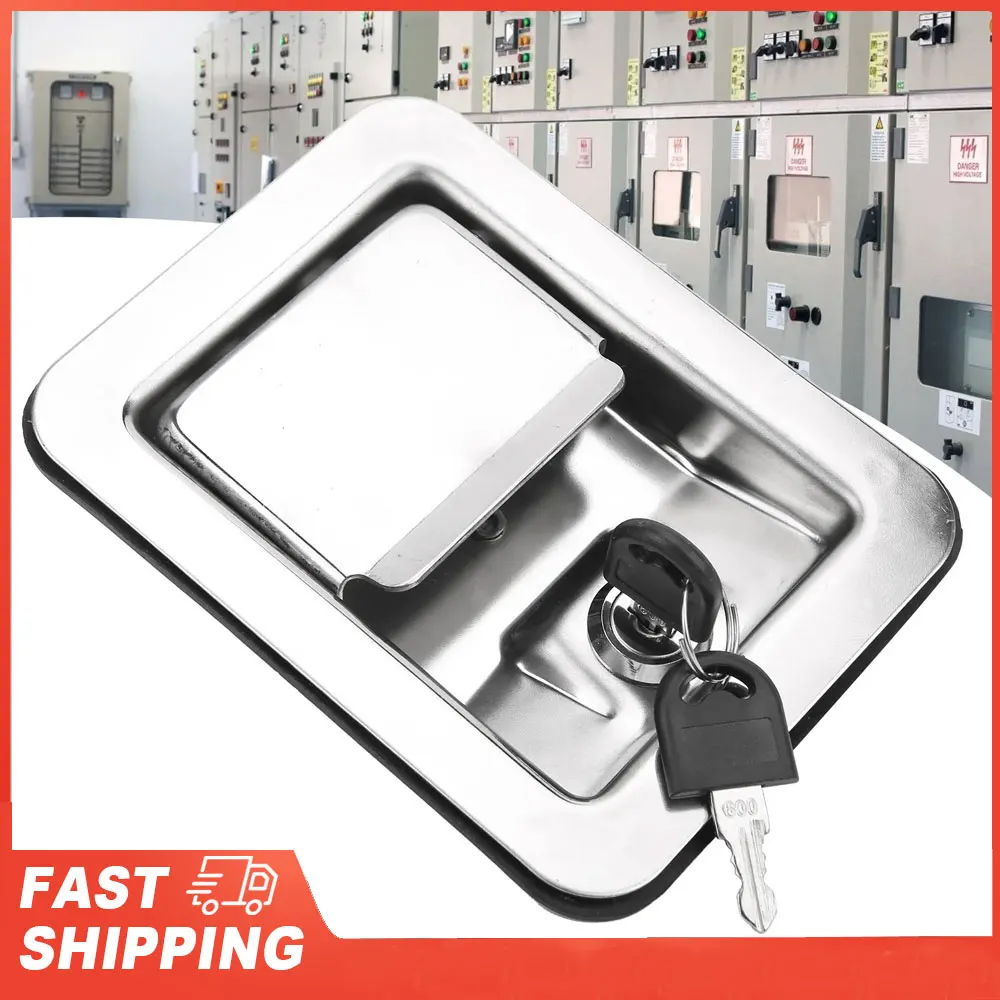 

304 Stainless Steel Handle Lock Keys Kit Paddle Latch for Unit Construction Machinery Tools