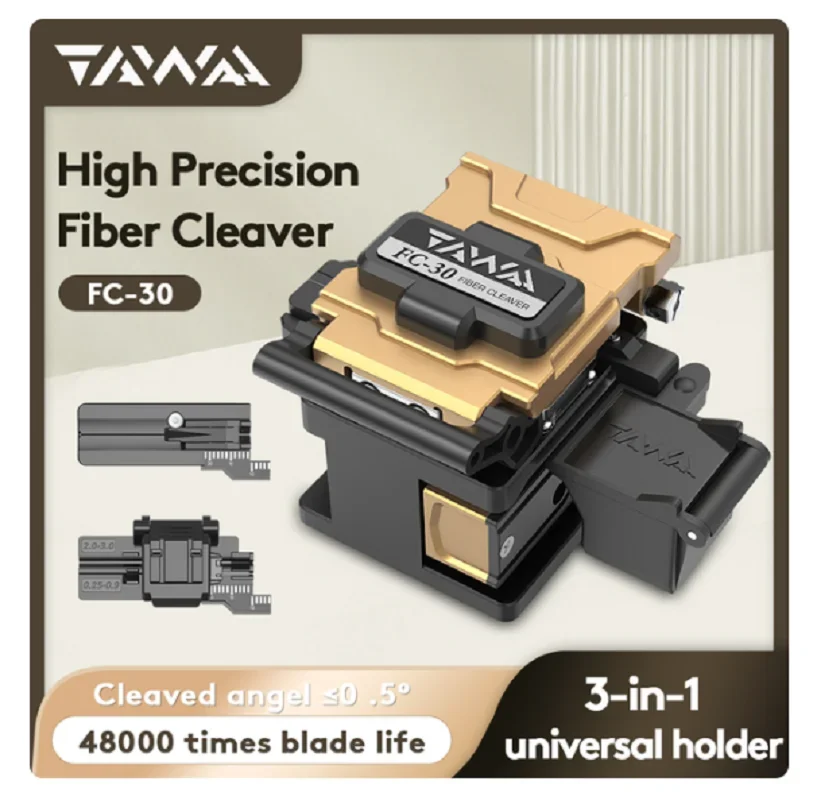 Handheld Optical Fiber Cleaver TAWAA FC-30 Double Fixture Standard Less than 0.5 Degrees (48000 times blade life)