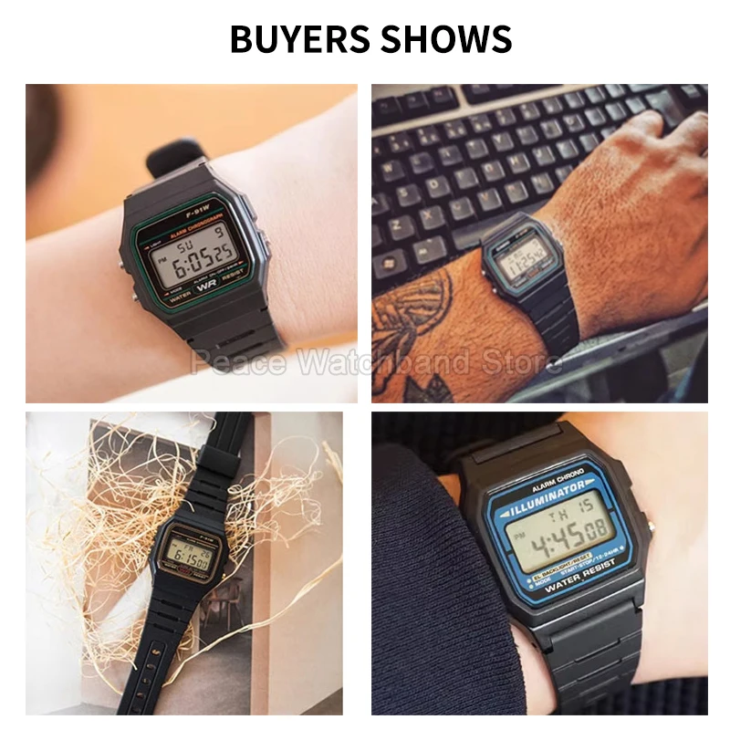 ​ ​ Cinturino per orologio in resina nera premium con connettore convesso da 18 mm per modelli Casio AW-82 F-84 W-217H/F-94W Resistenza agli urti ​ ​   Cinghia