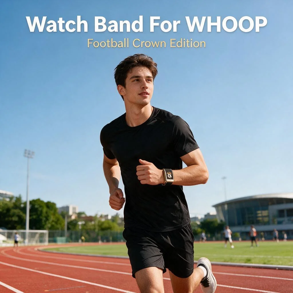 Compatible with WHOOP 5.0 MG Soccer Crown Pattern Nylon Woven Replacement Wristband Fitness Band