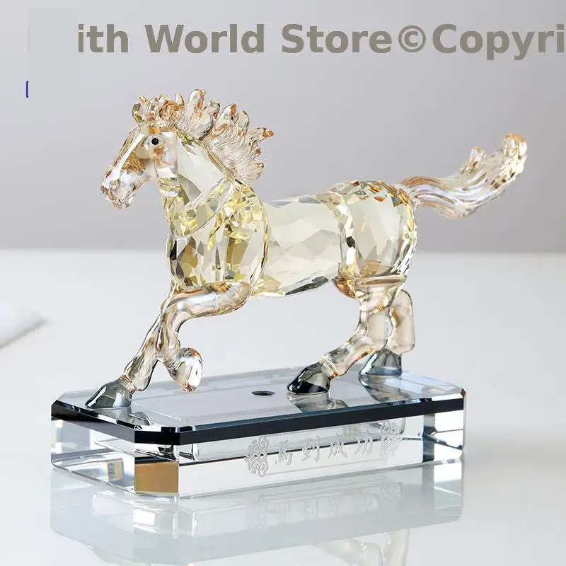 High end gift 100% crystal carving gift boyfriend BOSS gift birthday gift HOME CAR decor Crystal success Horse Bring good luck