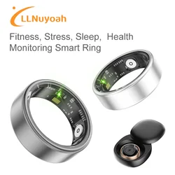 llNuyoah New Smart Ring for Men Women Heart Rate Blood Oxygen Monitor IP68&5ATM Waterproof Sport Smart Ring Frosted shell