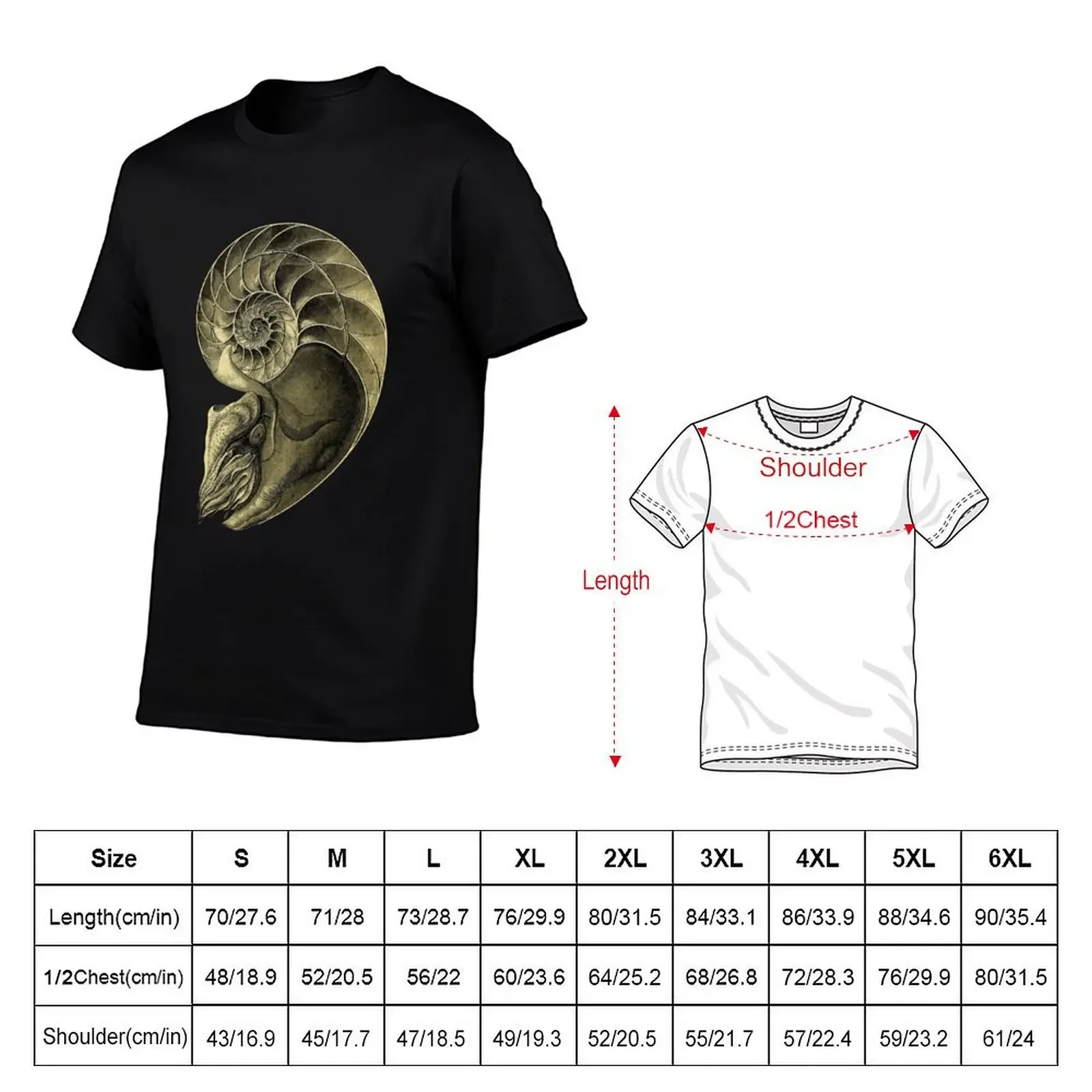 Nautilus Ultra Spiral T-Shirt vintage t shirts man t shirt cute clothes anime black t shirts for men