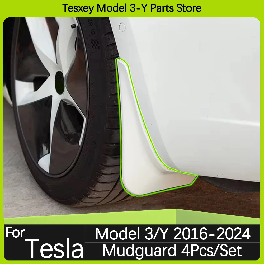 4 PCS Mudguards For Tesla Model 3 Y 2016-2024 Front Rear Wheel Mud Flaps Splash Guards ABS Car Accessories