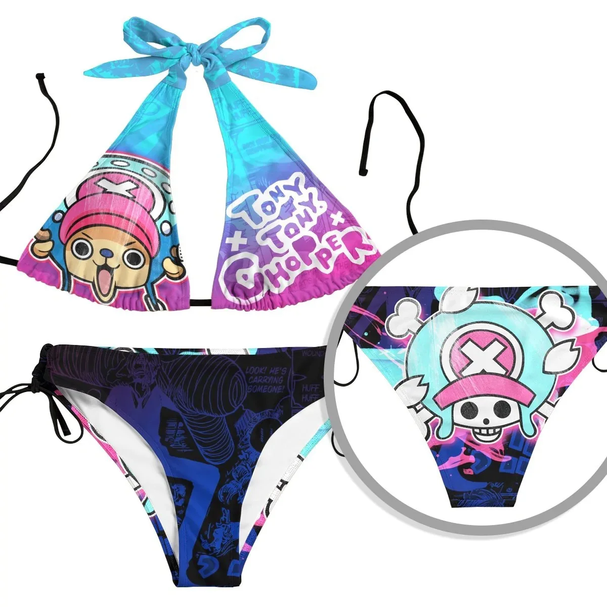 2023 Anime słomkowy kapelusz chłopiec Luffy rysunek modny strój kąpielowy Anime peryferyjne letnie bikini wakacje na plaży chłopak dziewczyna prezent