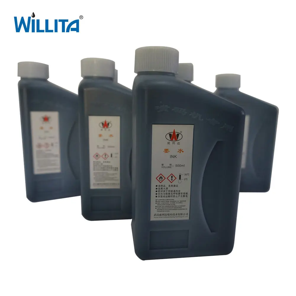 Willita Factory Price Good Quality One Bottle / 500ml Black Ink for Willita CIJ Printers