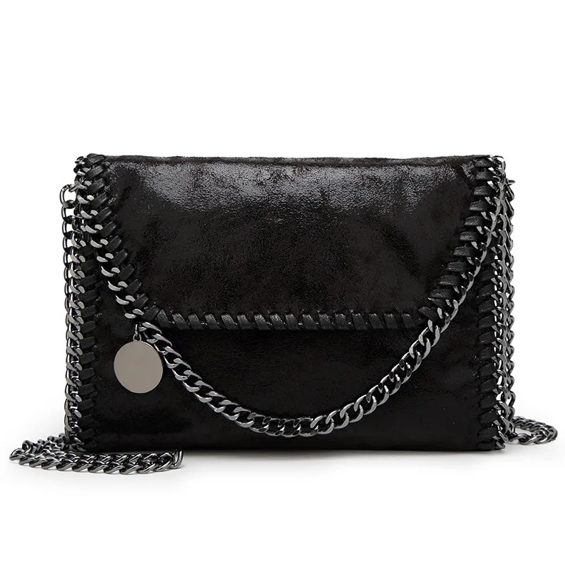 Bolso de cadena de moda para mujer, bandolera de hombro, informal, Simple, Color sólido, bolso de mano salvaje, bolso de mensajero