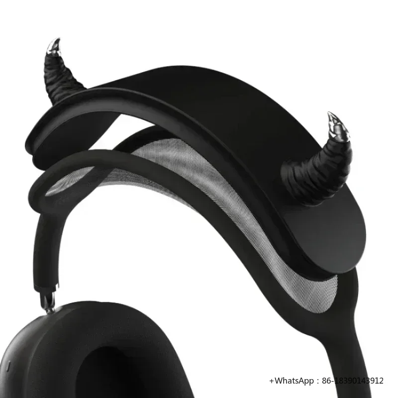 Gothic Devil Horn 3D Decor Headphone Case For AirPods Max Anti-Scratch Shockproof Custom Ear Cup Cover  Headphone Accessory