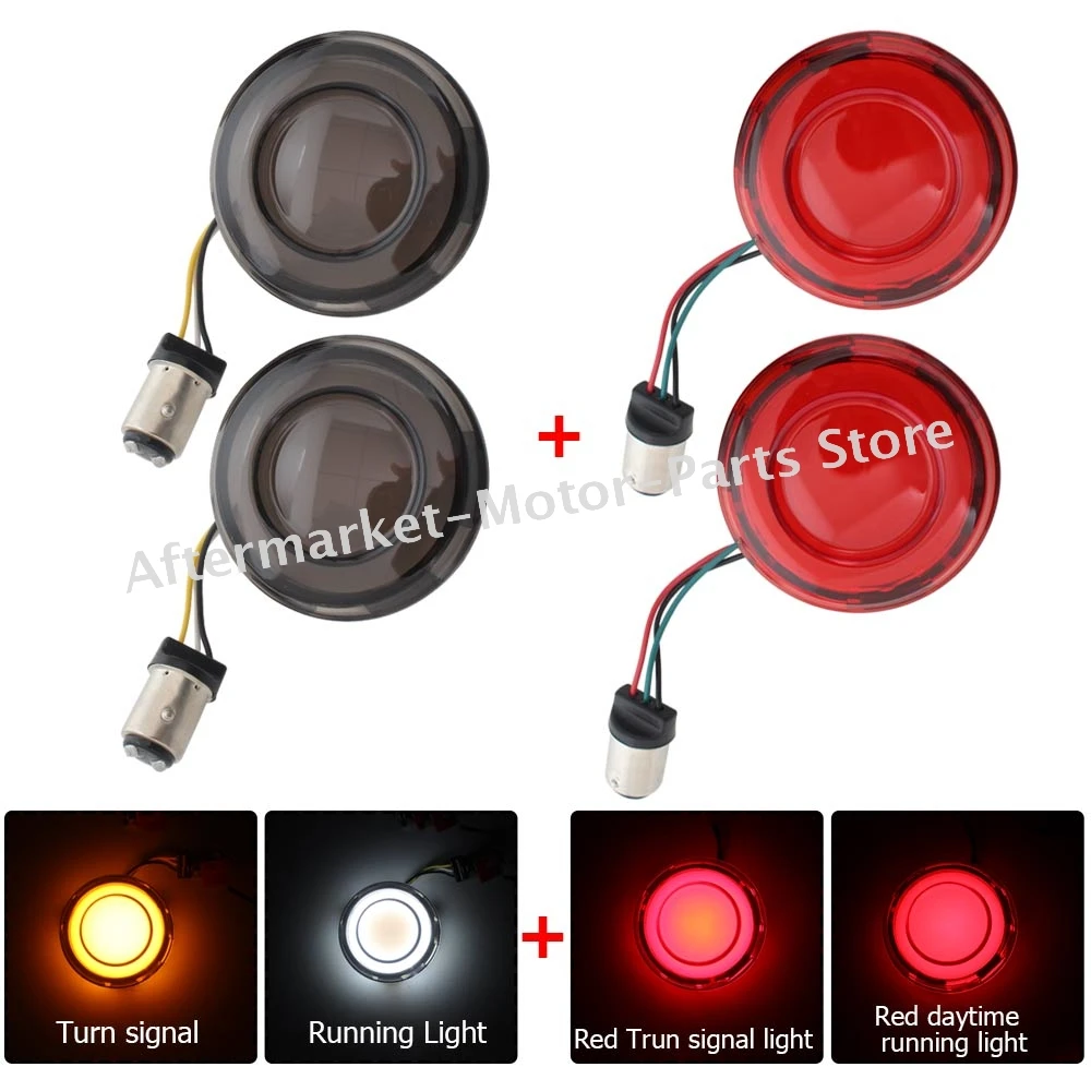 Motorcycle Turn Signal Conversions LED Panel Light 1157 Bullet Style For Harley Touring Softail Sportster clignotants moto led