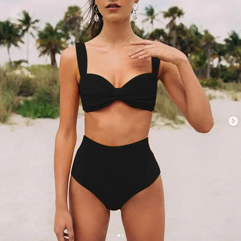 Sexy Women High Waist Yellow Bikini Swimsuit Swimwear Female Push Up Summer Brazilian Biquini Bikini Set Bathing Suit Bather