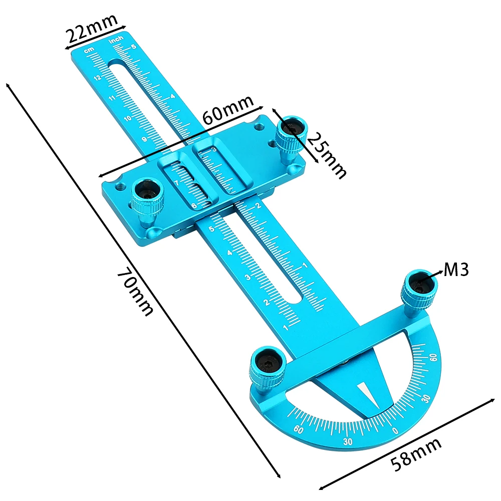 Aluminum RC Shock Length Camber Measuring Tool Shock Spacing Ruler For RC Car Shock Absorber Adjustment Maintenance Tool 83.3g