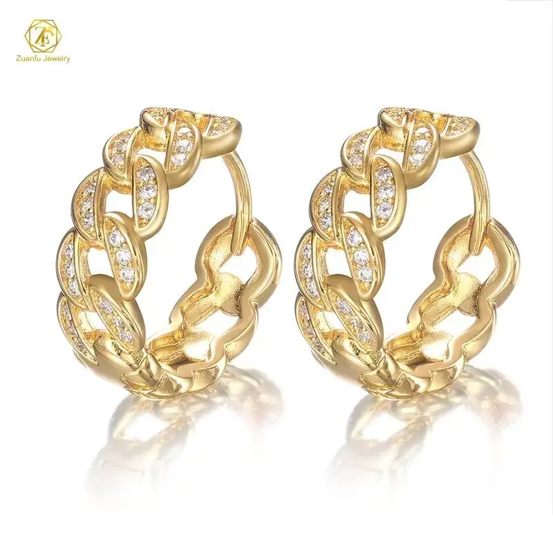 2025 Fine Jewelry Custom Gold Plated S925 Moissanite Earrings Men Women Hip Hop VVS Diamond Cuban Hoop Earrings