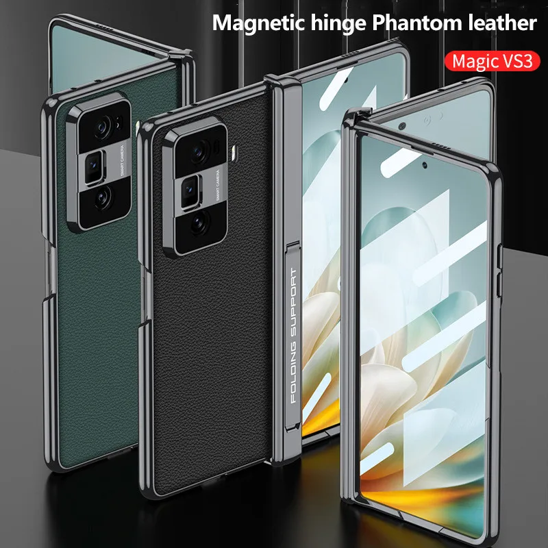 Luxury Magnetic Hinge Phantom Leather Phone Case For Honor Magic Vs3 Hinge Full Protection Cover