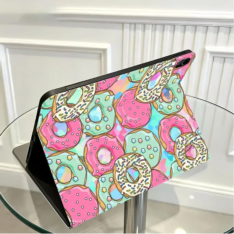 Color Donut With Pencil Holder Case for Xiaomi Redmi Pad SE K Pad 8.8 9.7 12.4 Inch Pad 5 6 7 8 Pro Pad 6s Pro 7 Ultra