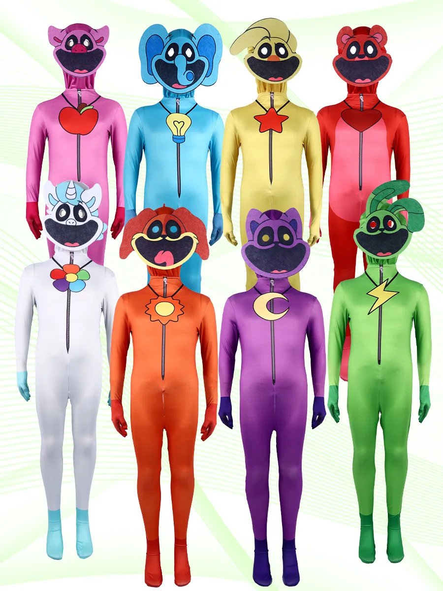 

Одежда для косплея с улыбающимися животными, PickyPiggy, DogDay, Android, испанский комбинезон, карнавальный костюм на Хэллоуин для детей и взрослых