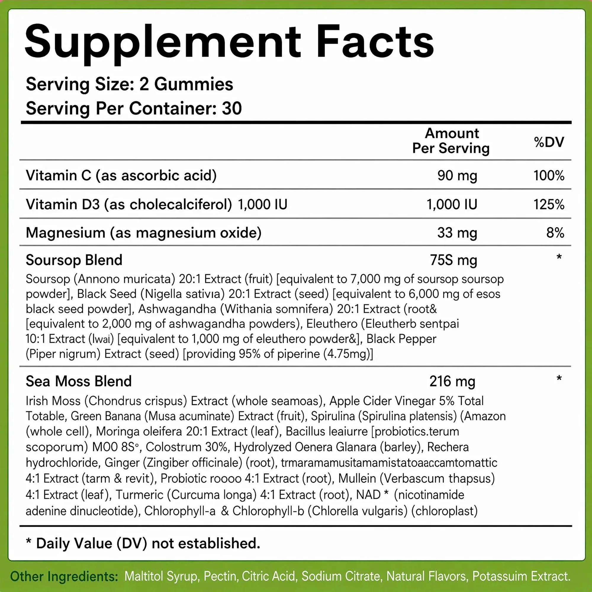 24-In-1 Soursop Gummies - Antioxidants, Support Skin, Joint and Bone Health, Promotes Digestion and Cell Health,Enhance Immunity