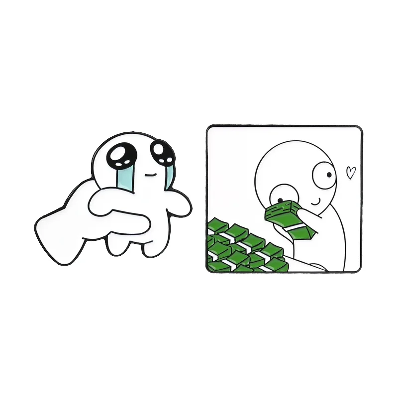 

TBH Autism Creature Hugging Money Enamel Pin Cute Crying Expression Autism Creature Meme Brooch Bag Pin Badge Funny Jewelry Gift