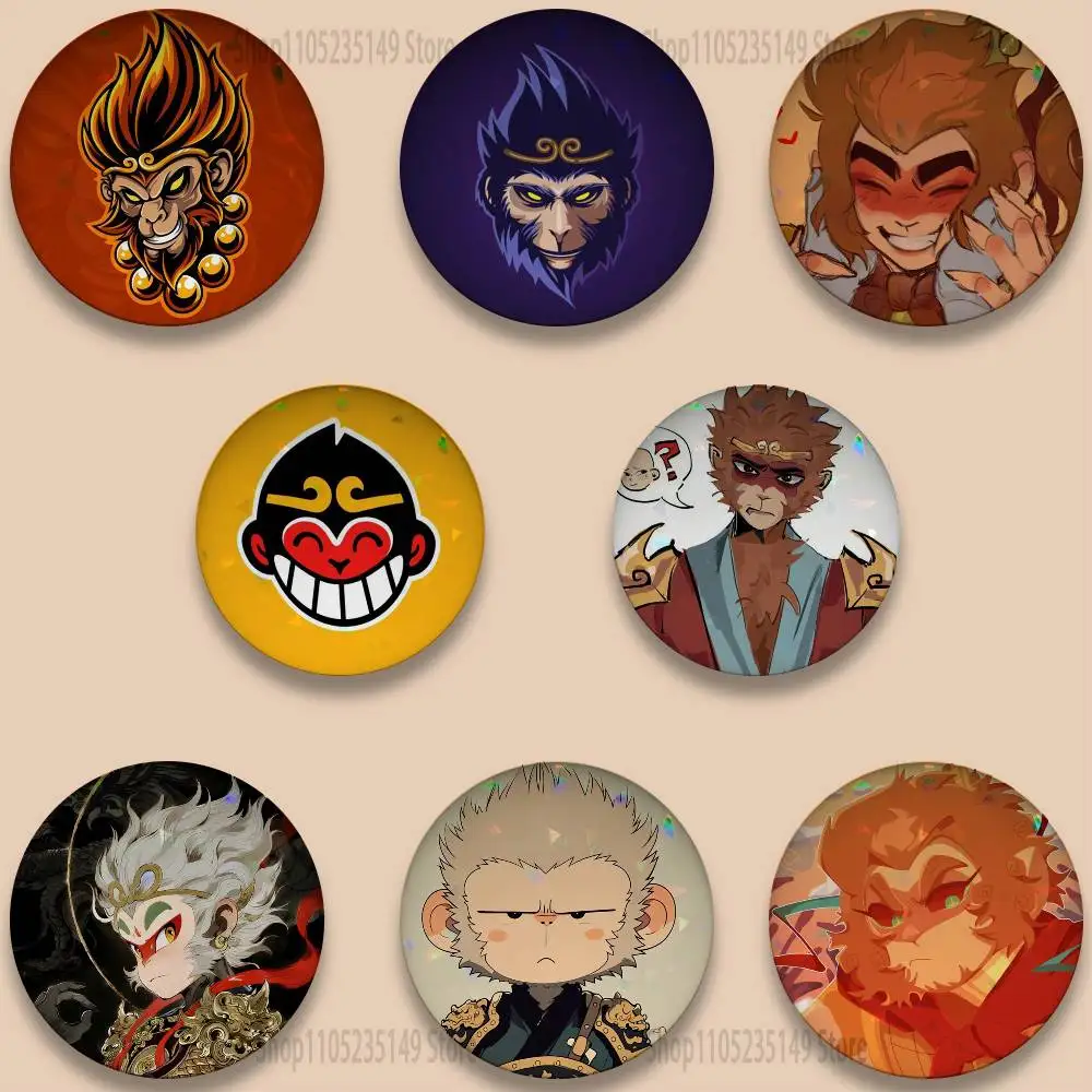 

Cartoon Sunwukong 32 58mm Anime Handmade Round Brooch Exquisit Enamel Lapel Pins for Gift Clothes Hat Backpack Accessorie