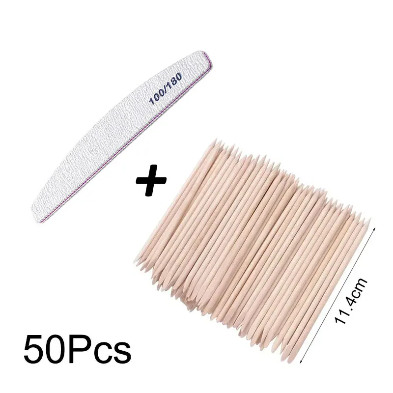 Nail Art Pusher Orange Holzstäbchen Duable-Head Pediküre Maniküre Sticks für Salon Strass Punktierung Entfernung Nail Art Pflege Werkzeug