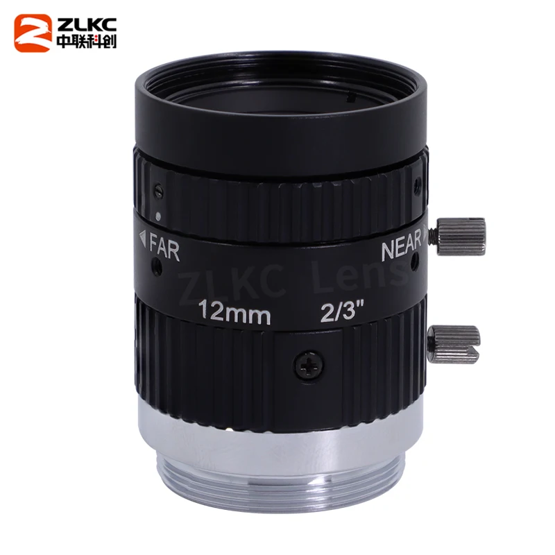 12mm Industrial Camera Lens Fixed Focus 2/3 '' FA 5Megapixel C Mount Lens F2.4 Manual Iris High Resolution FM1224MP5 for Camera