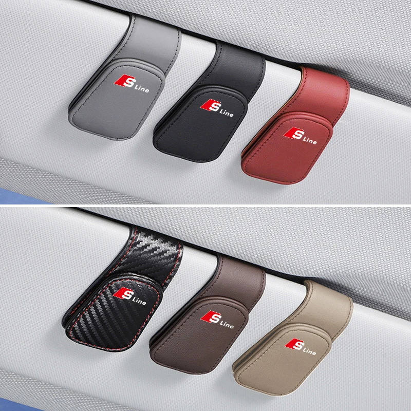 Car Interior Sun Visor Eyeglasses Holder Sunglasses Clip For Audi Sline Quattro A1 A3 A4 A5 A6 A7 A8 TT Q1 Q2 Q3 Q4 Q5 Q6 Q7 Q8