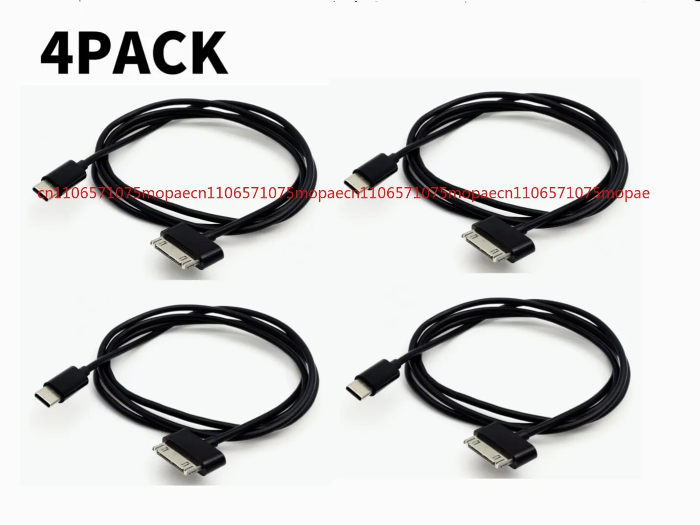 4PACK USB C to 30pin Data Sync Charging Cable for iPhone 3/4 & iPad 1/2/3 1m 3ft