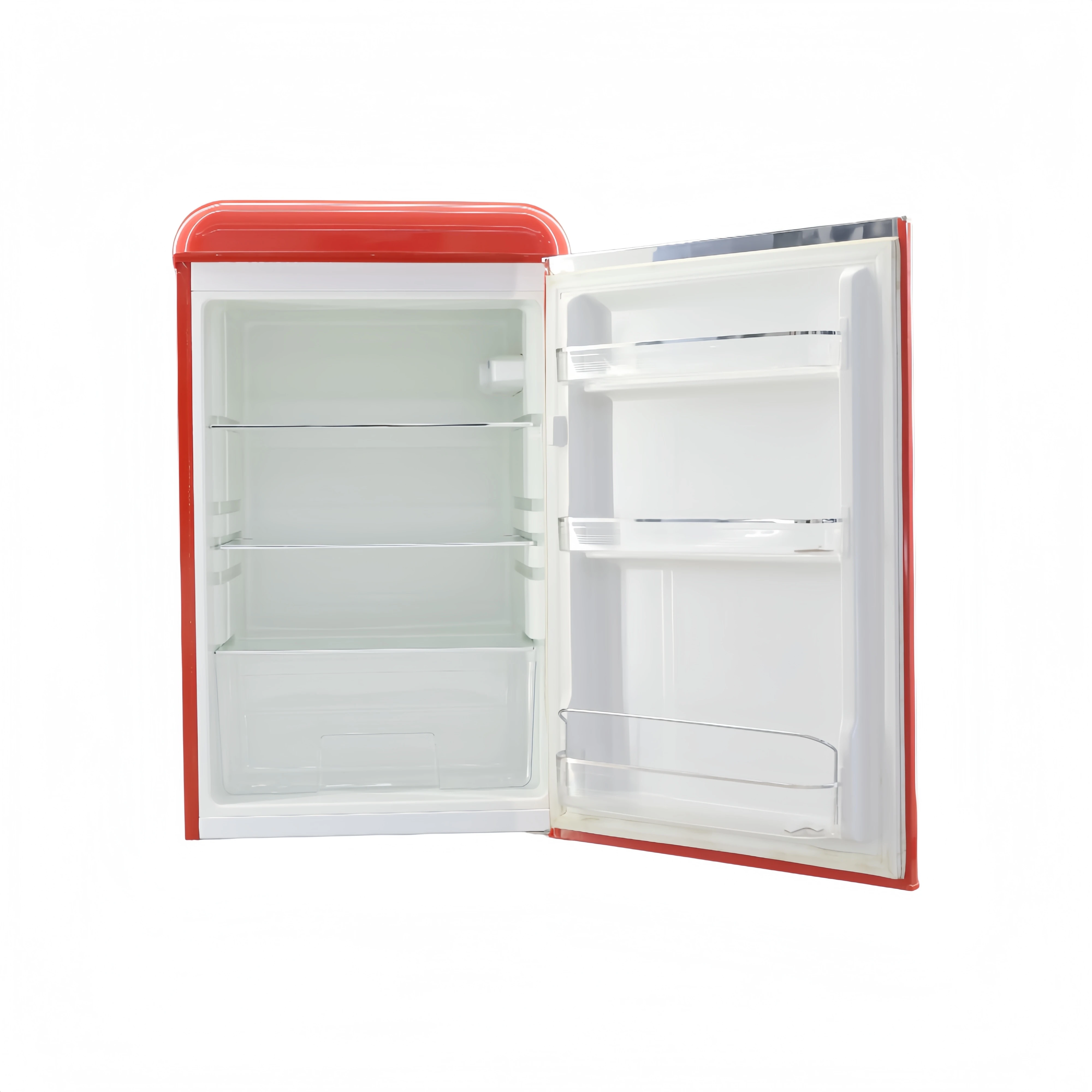 Mini Retro Stainless Steel Single Door Fridge for Car & Hotel Use