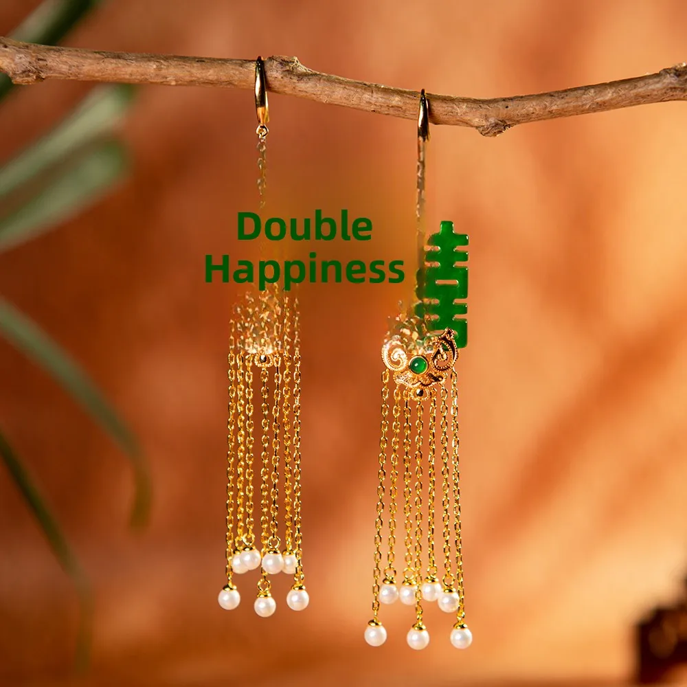xiranyuan-new-chinese-style-dry-green-jade-tassel-earrings-ethnic-double-happiness-silver-earrings-luxury-drop-earrings-for-w