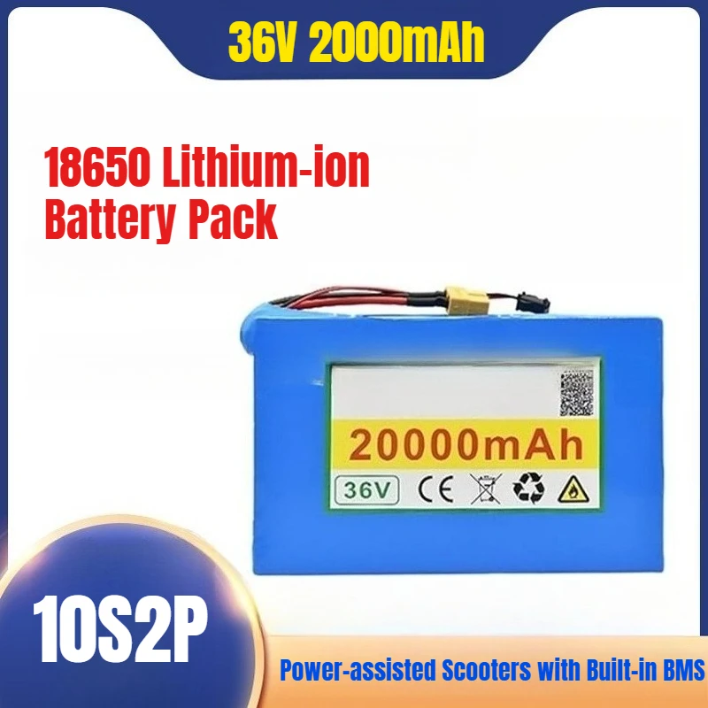 

18650 Lithium-ion Battery Pack 10S2P 36V 20Ah for Power-assisted Scooters with Built-in BMS