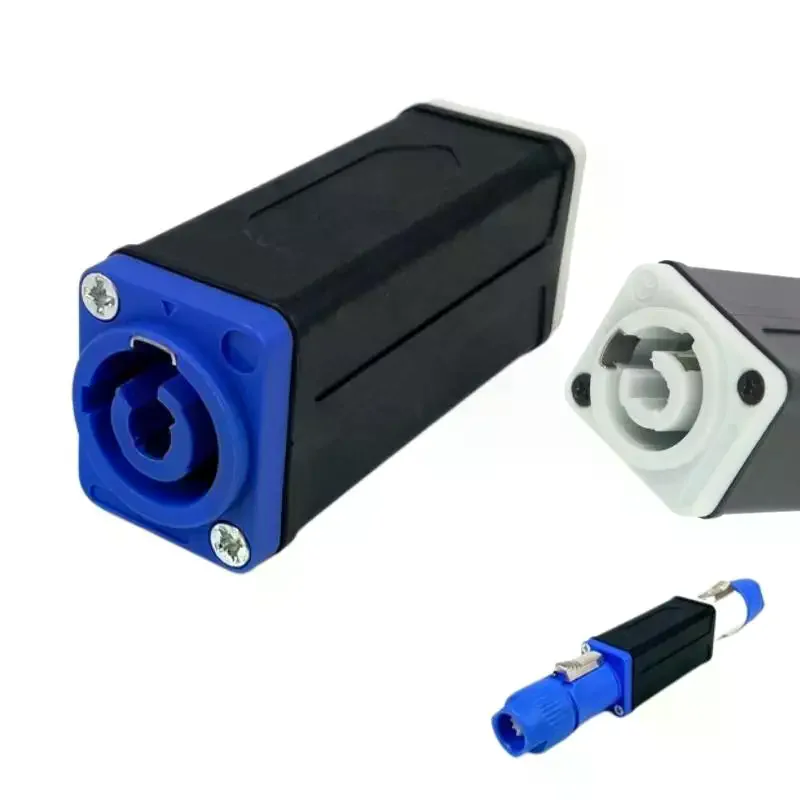 1Pcs Speakon Panel Mount Straight Adapter Blue White LED PowerCon AC Coupler Adapter Extender Connector