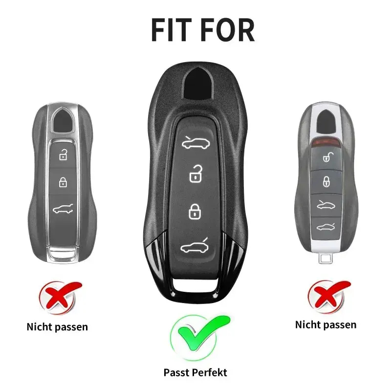 Para Porsche Macan Turbo 4 EV modelo eléctrico 2024 2025 Taycan 2022 accesorios de carcasa de llave Alcantara cubierta de llavero con llavero