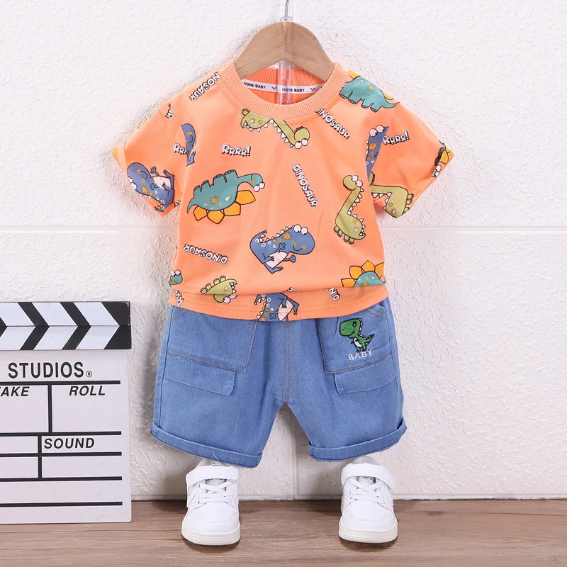 New Summer Baby Boys Clothes Suit Children Cartoon T-Shirt Shorts 2Pcs/Sets Toddler Casual Costume Kids Boys Clothing Tracksuits