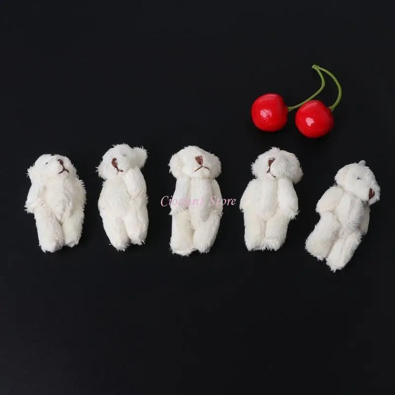 y1ub 5pcs 매력 펜던트 귀여운 박제 조인트 곰 지갑 배낭 어린이 호의