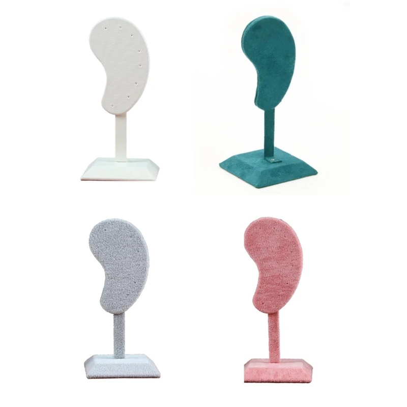 Fashion Ear Shaped Earring Display Stand Microfiber Earring Storage Holder Ear Clip Jewelry Display Stand