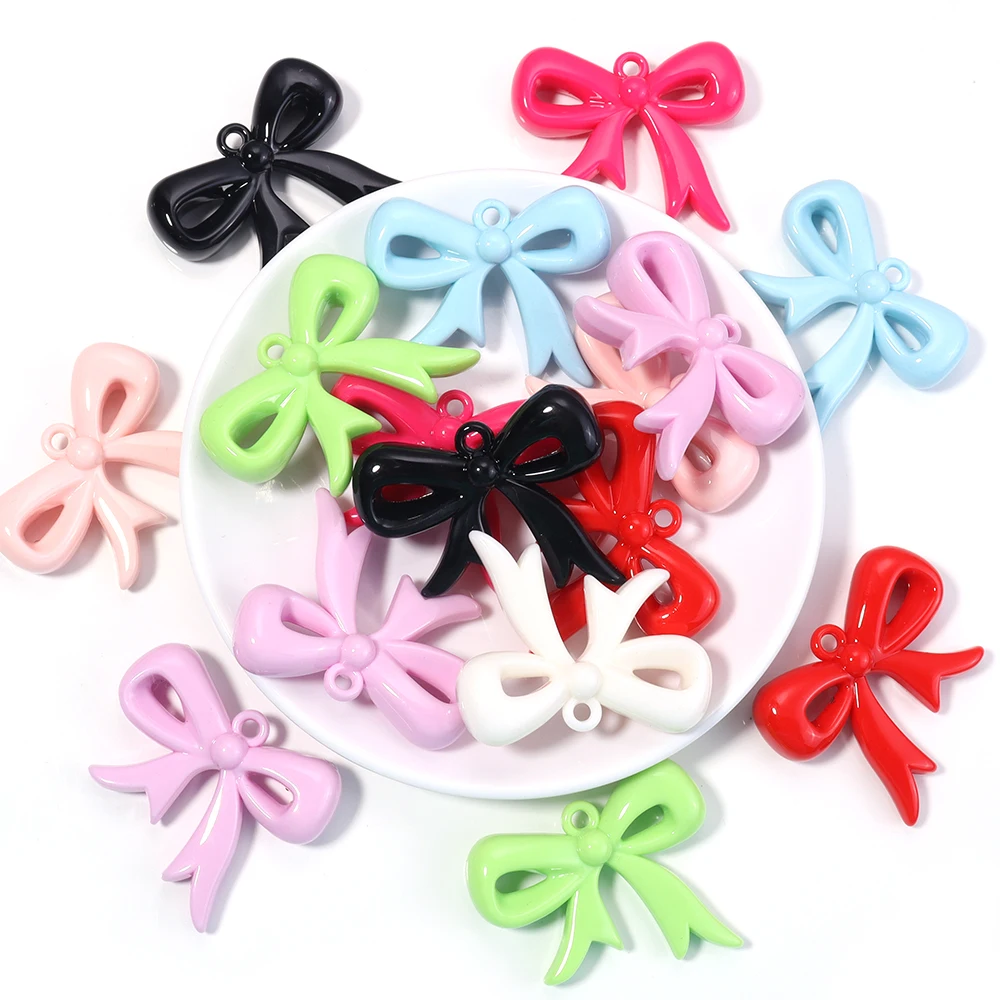 

4-8Pcs/Lot 49x40mm Acrylic Bowknot Charms Bow Spacer Beads Earrings Making Charm Pendants for Necklace Jewelry Making Accessorie