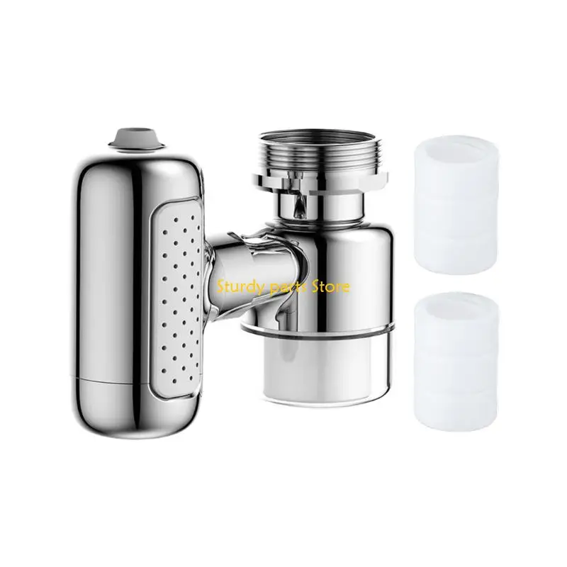 

97QC 4 In 1 Faucet Water Filter with Two Cartridges 360 Rotatable Sprays Head Universal For Standard Kitchen Sink Faucets